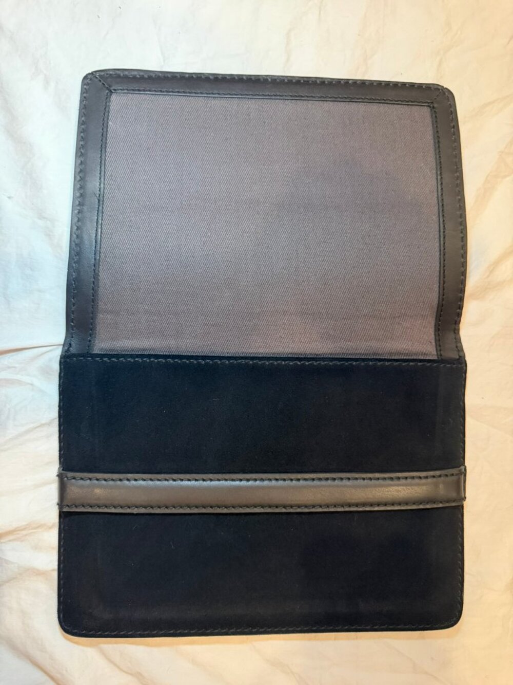 Madewell Black Leather & Suede Portfolio Clutch